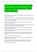 Home Health Aid Test with Complete Solutions 100&percnt; Fully Solved 