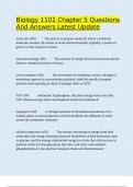 Biology 1101 Chapter 5 Questions And Answers Latest Update