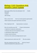 Biology 1101 Questions And Answers Latest Update