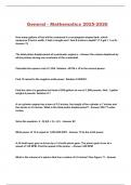 General - Mathematics 2025-2026