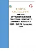 AFL1501 OCTOBER NOVEMBER PORTFOLIO &lpar;COMPLETE ANSWERS&rpar; Semester 2 2024 - DUE 12 November 2024 - Course Language Through an African Lens &lpar;AFL1501&rpar;