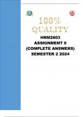 HRM2603 ASSIGNMENT 6 &lpar;COMPLETE ANSWERS&rpar; SEMESTER 2 2024 - Due - 2024&semi;Course Remuneration Practices  &lpar;HRM2603&rpar;