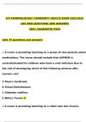 ATI PHARMACOLOGY COMMUNITY HEALTH EXAM 2023&sol;2024 with NGN QUESTIONS AND ANSWERS 100&percnt; GUARANTEE PASS