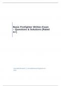 Basic Firefighter Written Exam &ndash; Questions & Solutions &lpar;Rated A&plus;&rpar;