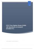 FTCT Fire Fighter Exam &vert;&vert; With 100 Questions & Answers &lpar;Graded A&plus;&rpar;