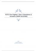 FCTC Fire Fighter I Test 1 Questions & Answers &lpar;100&percnt; Accurate&rpar;
