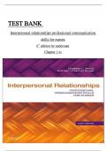 TEST BANK INTERPERSONAL RELATIONSHIPS PROFESSIONAL COMMUNICATION SKILLS FOR NURSES 6TH EDITION BY ELIZABETH C&period; ARNOLD&comma; KATHLEEN UNDERMAN BOGGS ISBN&colon;9781437709445