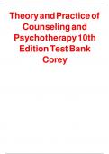 Theory and Practice of Counseling and Psychotherapy 10th Edition Test Bank Corey