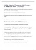 WGU - Health&comma; Fitness&comma; and Wellness C458 Exam 100&percnt; Accurate&excl;&excl;