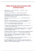 CBNS 120 Study Guide Questions With Verified Answers