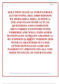  SOLUTION MANUAL FOR PAYROLL ACCOUNTING 2023&comma; 33RD EDITION BY BERNARD J&period; BIEG&comma; JUDITH A&period; TOLAND EXAM WITH ACTUAL QUESTIONS AND COMPLETE 100&percnt;CORRECTANSWERS WITH VERIFIED AND WELL EXPLAINED RATIONALES ALREADY GRADED A&plus; BY EXPERTS &vert;LATEST VERSION 2024 WITH G