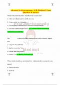 Advanced health assessment&colon; NUR 504 Quiz 2 Exam Questions & Answers