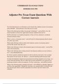 Adjuster Pro Texas Exam Questions With Correct Answers