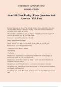 Acne 101 &lpar;Face Reality&rpar; Exam Questions And Answers 100&percnt; Pass