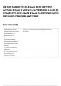 NR 283 PATHO FINAL EXAM 2024 NEWEST ACTUAL EXAM 2 VERSIONS &lpar;VERSION A AND B&rpar; COMPLETE ACCURATE EXAM QUESTIONS WITH DETAILED VERIFIED ANSWERS