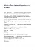 Lifetime Exam Updated Questions And Answers