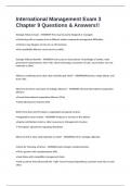 International Management Exam 3 Chapter 9 Questions & Answers&excl;&excl;