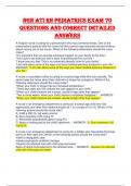 NGN ATI RN PEDIATRICS EXAM 70  QUESTIONS AND CORRECT DETAILED  ANSWERS 