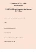 CLN 251&sol;252 Exam Questions And Answers 100&percnt; Pass