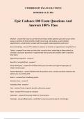 Epic Cadence 100 Exam Questions And Answers 100&percnt; Pass