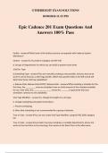 Epic Cadence 201 Exam Questions And Answers 100&percnt; Pass