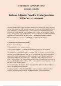 Indiana Adjuster Practice Exam Questions With Correct Answers