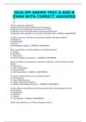 2024 SPI ARDMS TEST A AND B EXAM WITH CORRECT ANSWERS