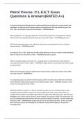 Patrol Course&colon; C&period;L&period;E&period;E&period;T&period; Exam Questions & Answers&lpar;RATED A&plus;&rpar;