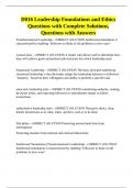 D016 Leadership Foundations and Ethics Questions with Complete Solutions&comma; Questions with Answers
