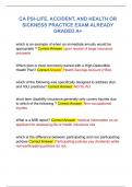 CA PSI-LIFE&comma; ACCIDENT&comma; AND HEALTH OR SICKNESS PRACTICE EXAM ALREADY GRADED A&plus;