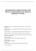 100 QUESTION CONSTITUTION TEST WITH A CLEAR UPDATE OF WHAT IS NEEDED TO PASS