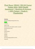 Final Exam&colon; NR302 &sol; NR-302 &lpar;Latest Update 2024 &sol; 2025&rpar; Health Assessment &vert; Questions & Answers &vert; 100&percnt; Correct &vert; Grade A - Chamberlain