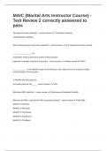 MAIC &lpar;Marital Arts Instructor Course&rpar; - Test Review 2 correctly answered to pass