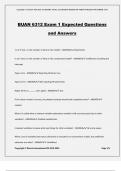 BUAN 6312 Exam 1 Expected Questions and Answer