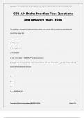 CDL Air Brake Practice Test Questions and Answers 100&percnt; Pass