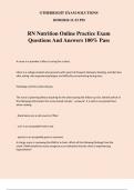 RN Nutrition Online Practice Exam Questions And Answers 100&percnt; Pass