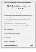 CDL Air Brakes Test Questions and Answers 100&percnt; Pass