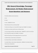CDL General Knowledge&comma; Passenger Endorsement&comma; Air Brakes Endorsement Exam Questions and Answers