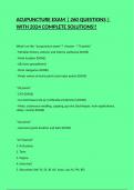 ACUPUNCTURE EXAM &vert; 260 QUESTIONS &vert; WITH 2024 COMPLETE SOLUTIONS&excl;&excl;