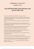Texas DPS Road Rules Exam Questions And Answers 100&percnt; Pass