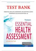 TEST BANK ESSENTIAL HEALTH ASSESSMENT 2nd edition&comma; Janice Thompson 2023&sol;2024 &vert; BEST STUDY GUIDE