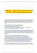   NUR 206 - HESI Review Questions And Answers 100&percnt; Guaranteed Success&period;