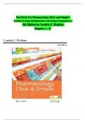 Test bank for Pharmacology Clear and Simple 4th Edition by Watkins 9781719644747 &vert; All Chapters with Answers and Rationals &vert;Grade A&plus;