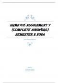 HRM3705 ASSIGNMENT 7  SEMESTER 2 &lpar;COMPLETE ANSWERS&rpar;