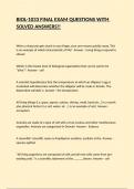 BIOL-1033 FINAL EXAM QUESTIONS WITH SOLVED ANSWERS&excl;&excl;