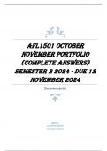 AFL1501 OCTOBER NOVEMBER PORTFOLIO &lpar;COMPLETE ANSWERS&rpar; Semester 2 2024 -