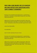 WSU MBA 5300 &lpar;BASED OFF OF MINDTAP HW AND NOTES&rpar; 2024 QUESTIONS WITH 100&percnt; CORRECT ANSWERS&excl;&excl;