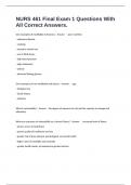 NURS 461 Final Exam 1 Questions With All Correct Answers&period;