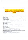   NJ PSI Property And Casualty Exam Questions And Answers Latest Top Score&period;