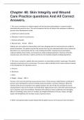 Chapter 48&colon; Skin Integrity and Wound Care Practice questions And All Correct Answers&period;